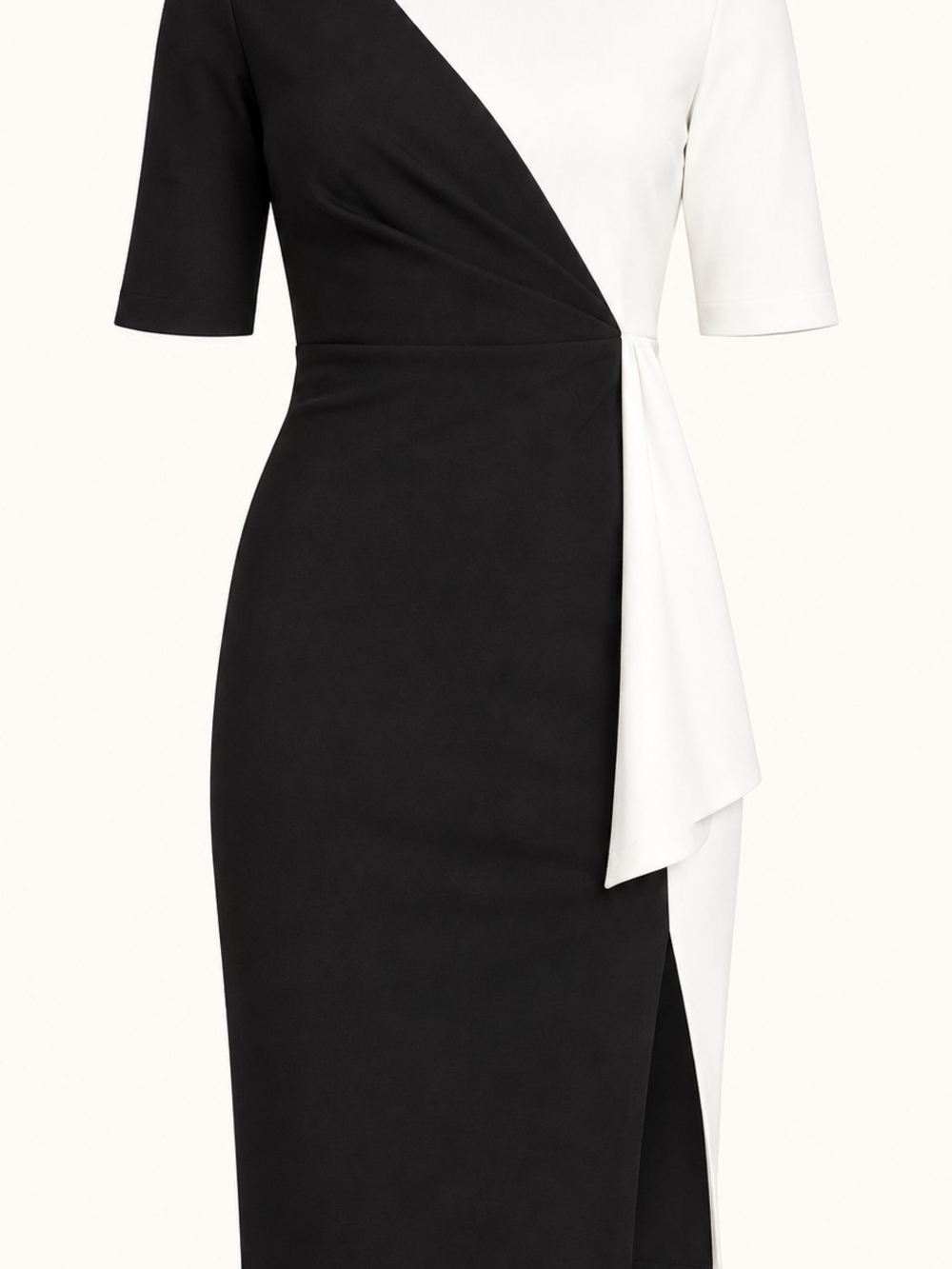 Calvin Klein Black and White Colorblock Sheath Dress